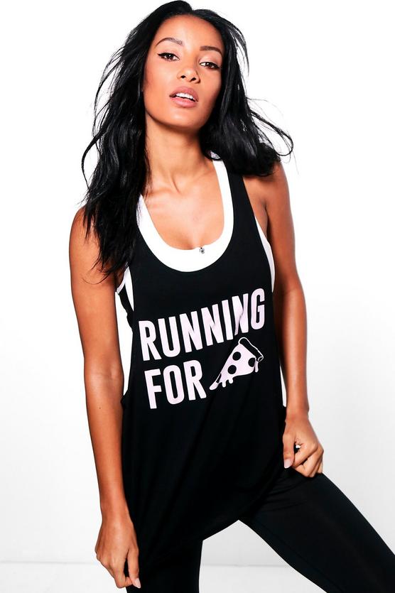 Katie Pizza Slogan Running Vest